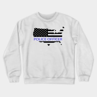 Police Officer Flag Crewneck Sweatshirt